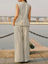 'Brisa' Striped Sleeveless Top and Pants Set - Celes Fashion